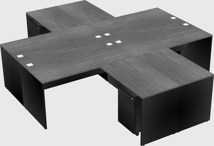 Quad l-shaped office desks