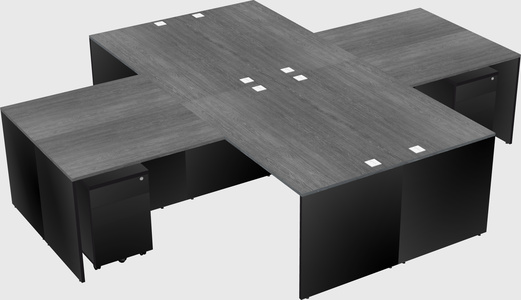 Quad l-shaped office desks