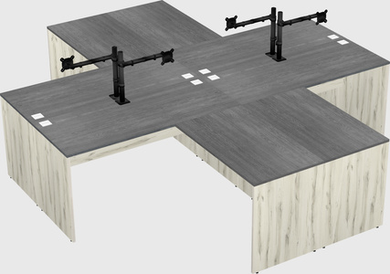 Quad l-shaped office desks