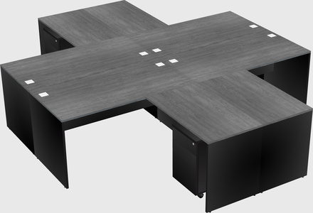 Quad l-shaped office desks