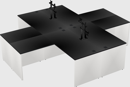 Quad l-shaped office desks