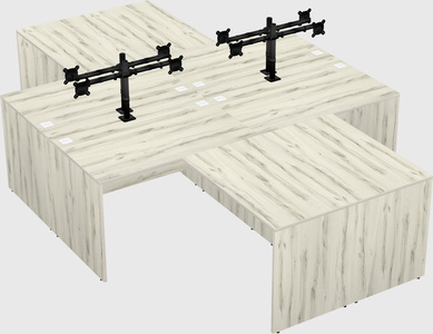 Quad l-shaped office desks