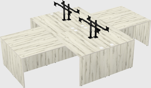Quad l-shaped office desks