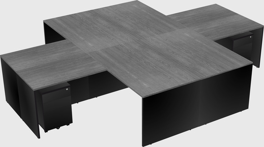 Quad l-shaped office desks