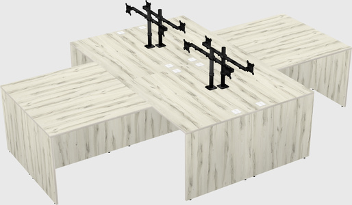 Quad l-shaped office desks
