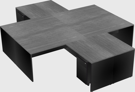 Quad l-shaped office desks