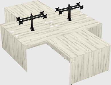 Quad l-shaped office desks