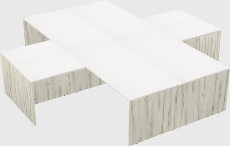 Quad l-shaped office desks