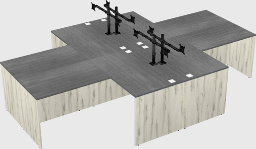 Quad l-shaped office desks