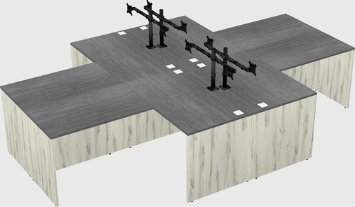 Quad l-shaped office desks