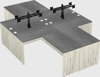 Quad l-shaped office desks