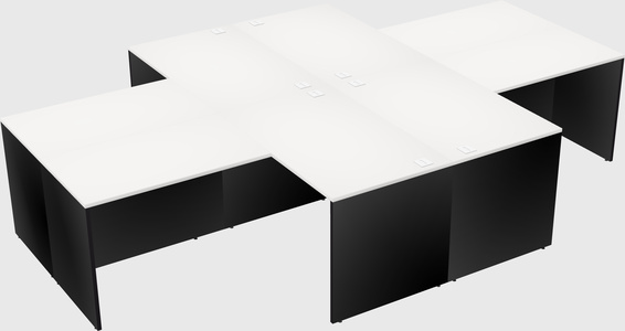 Quad l-shaped office desks