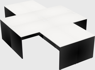 Quad l-shaped office desks