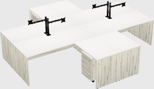 Quad l-shaped office desks