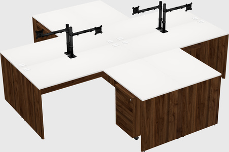 Quad l-shaped office desks