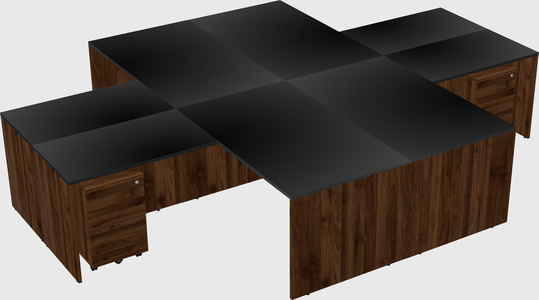 Quad l-shaped office desks