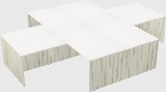 Quad l-shaped office desks