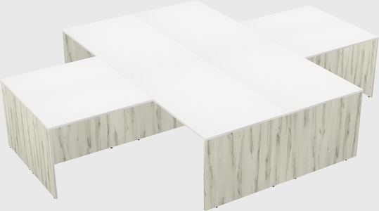 Quad l-shaped office desks