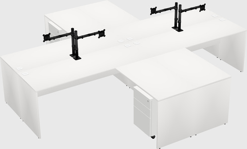 Quad l-shaped office desks