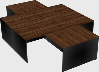 Quad l-shaped office desks