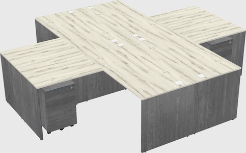 Quad l-shaped office desks