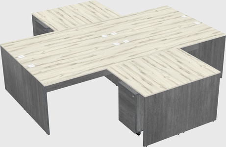 Quad l-shaped office desks
