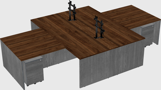Quad l-shaped office desks