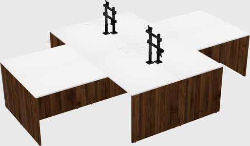 Quad l-shaped office desks