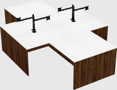Quad l-shaped office desks