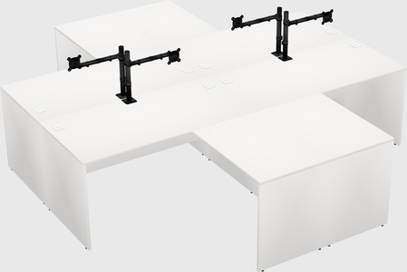 Quad l-shaped office desks