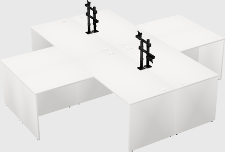 Quad l-shaped office desks