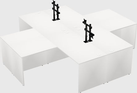 Quad l-shaped office desks