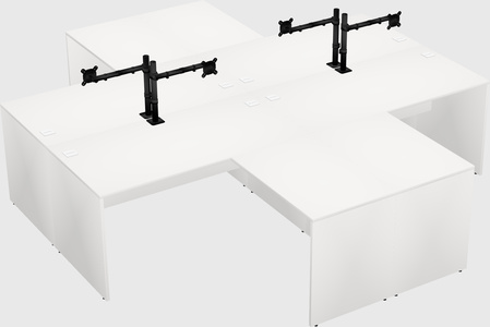 Quad l-shaped office desks