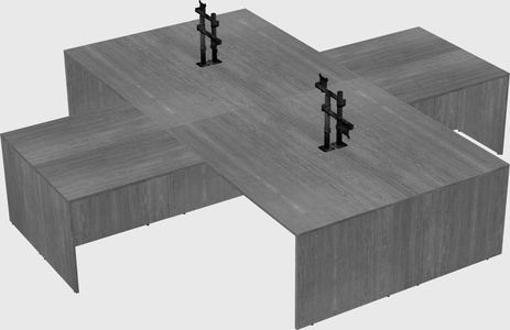 Quad l-shaped office desks