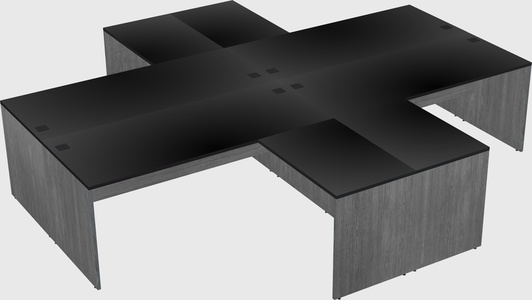 Quad l-shaped office desks