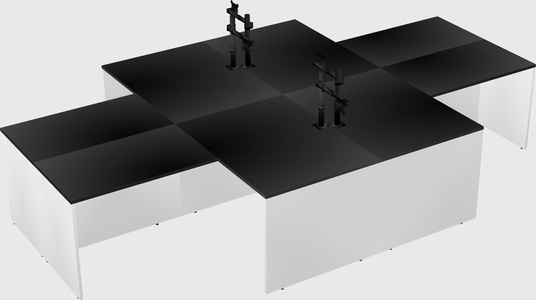 Quad l-shaped office desks