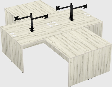 Quad l-shaped office desks