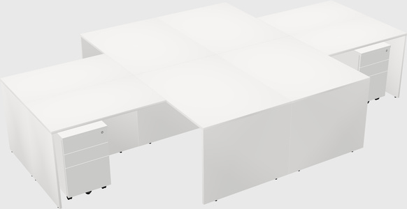 Quad l-shaped office desks
