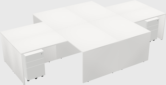 Quad l-shaped office desks