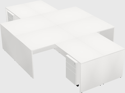 Quad l-shaped office desks