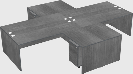 Quad l-shaped office desks