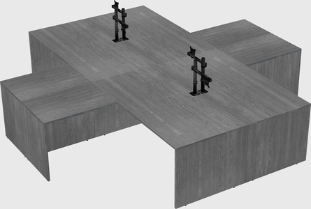 Quad l-shaped office desks