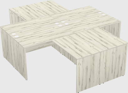 Quad l-shaped office desks