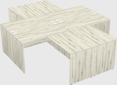 Quad l-shaped office desks