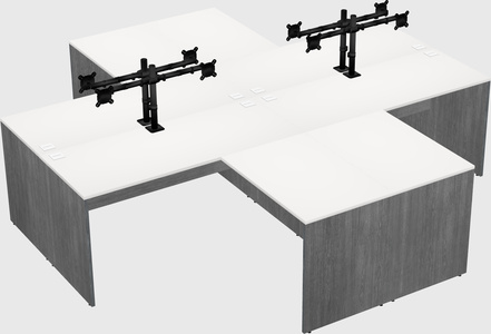 Quad l-shaped office desks