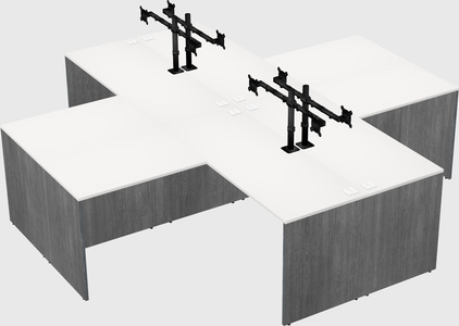 Quad l-shaped office desks