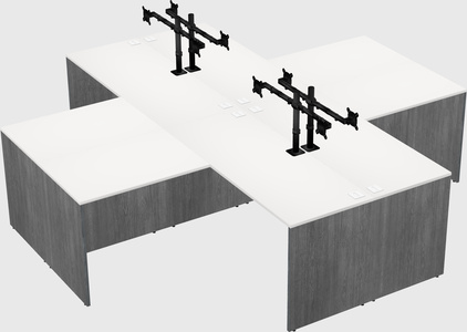 Quad l-shaped office desks