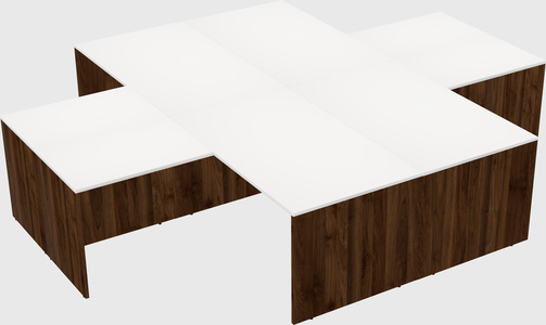 Quad l-shaped office desks
