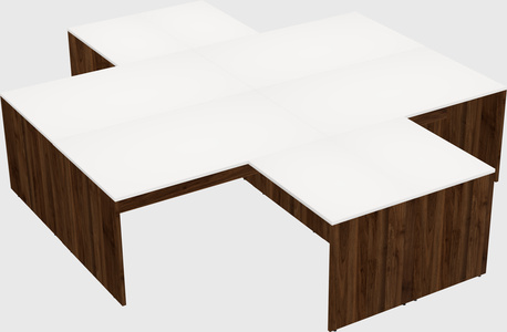 Quad l-shaped office desks