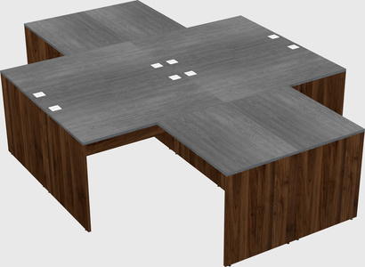 Quad l-shaped office desks